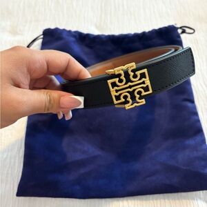 Tory Burch reversible Britten logo belt 1in